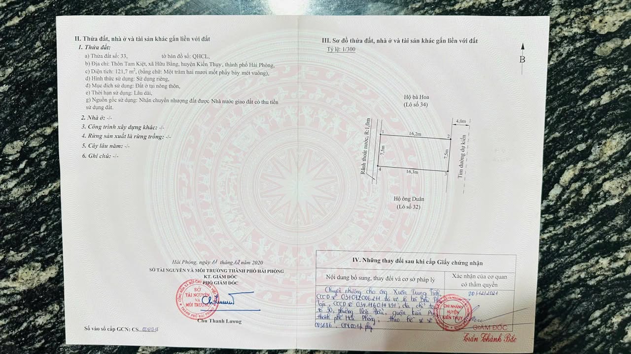 Đất nền Hữu Bằng, Kiến Thụy 121m² giá 1 tỷ - Cơ hội đầu tư hấp dẫn!