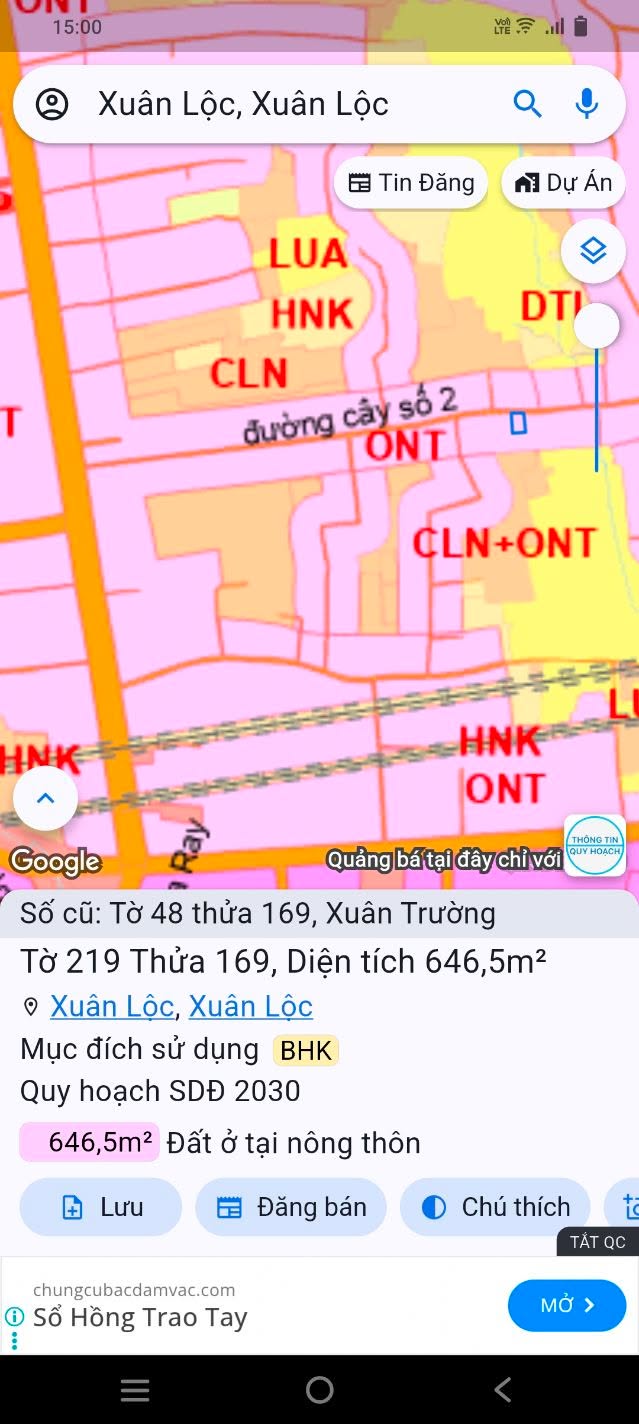 Đất nền Xuân Trường 192m² giá 1.2 tỷ - Đường nhựa rộng rãi, đầu tư sinh lời!