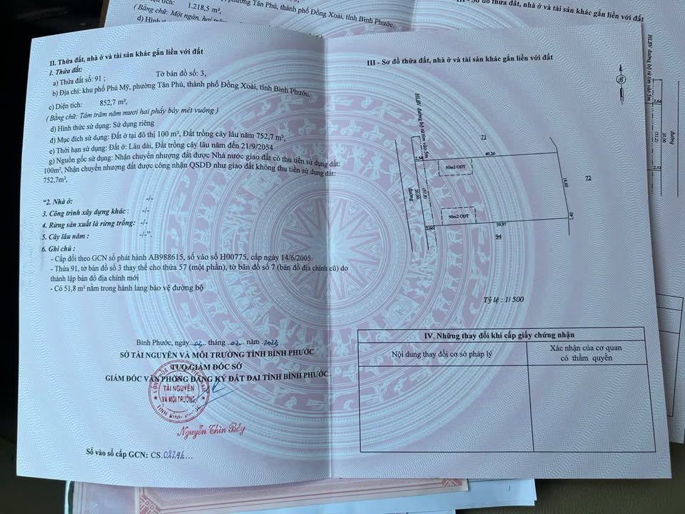 Đất nền Tân Phú, Đồng Xoài 1200m² giá chỉ 2.6 tỷ - Cơ hội đầu tư tuyệt vời!