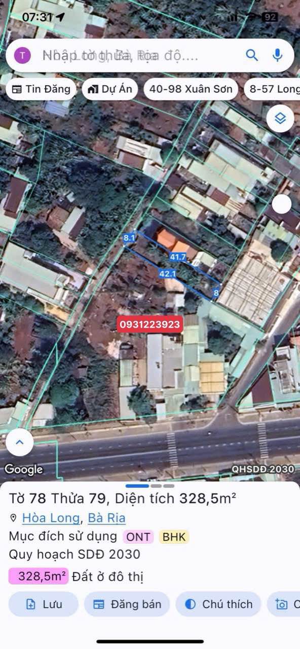 Đất thổ cư Hòa Long 336m² giá 3.8 tỷ - Cơ hội đầu tư hấp dẫn!