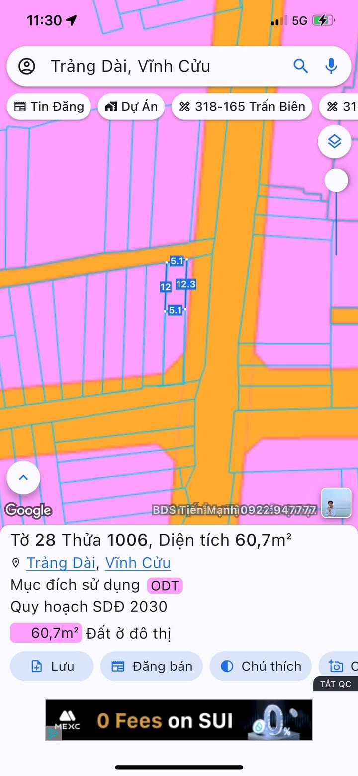 Đất Biên Hòa 60,7m² giá 1,85 tỷ - Cơ hội đầu tư và an cư tuyệt vời!