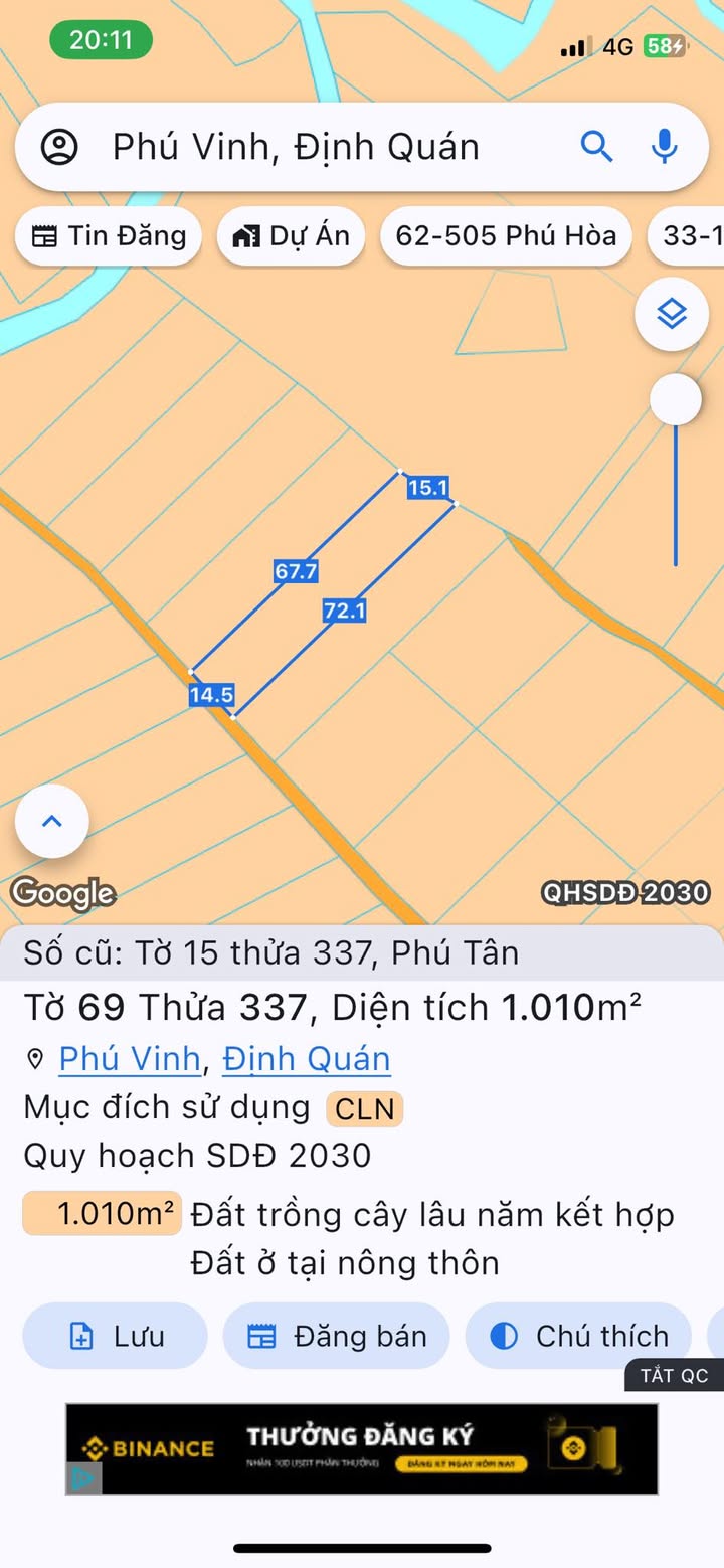 Đất nền Phú Tân Định Quán 1000m² giá thỏa thuận - Đầu tư sinh lời cao!