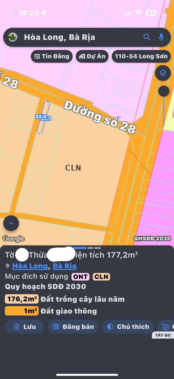 Đất nền Bà Rịa - Vũng Tàu 177m² giá 1.65 tỷ - Góc hai mặt tiền, sổ riêng!