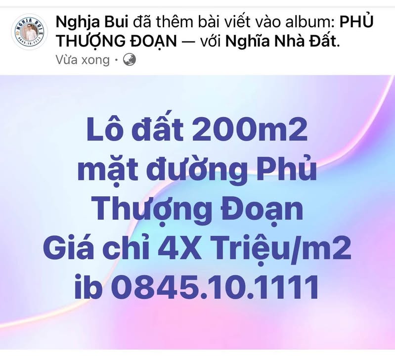 Đất nền 200m² mặt đường Phủ Thượng Đoạn giá chỉ 4X triệu/m² - Cơ hội đầu tư tuyệt vời!