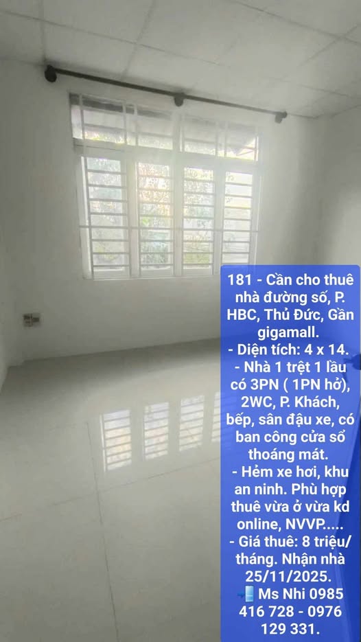 Nhà cho thuê đường số, P. Hiệp Bình Chánh, Thủ Đức 56m² - Phù hợp kinh doanh online!