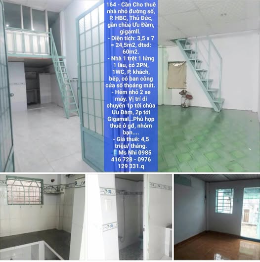 Nhà nhỏ cho thuê tại Thủ Đức 24m² chỉ 4,5 triệu - Gần chùa Ưu Đàm, Gigamall!