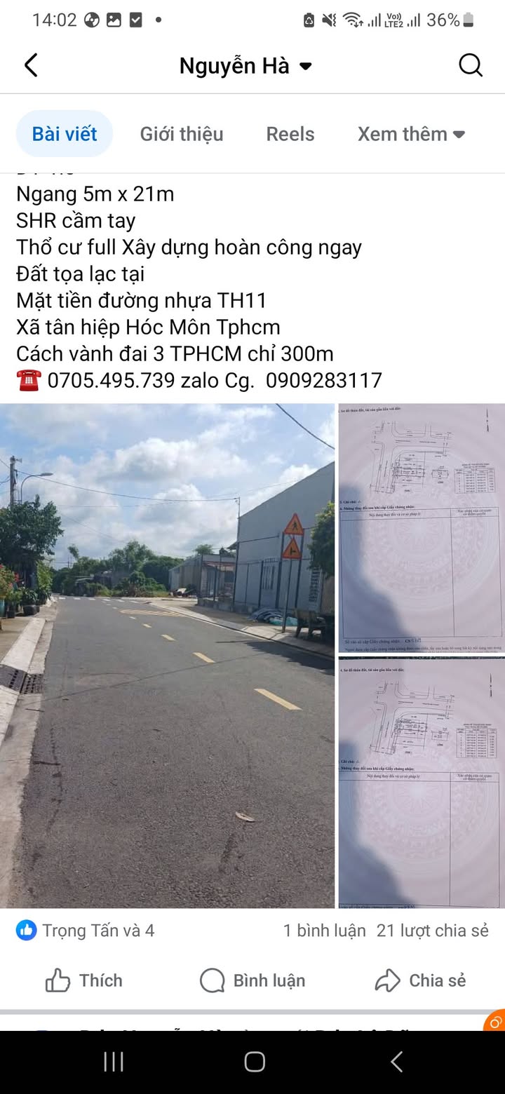 Đất thổ cư Hóc Môn 105m² giá 3.5 tỷ - Sổ hồng cầm tay, xây dựng ngay!