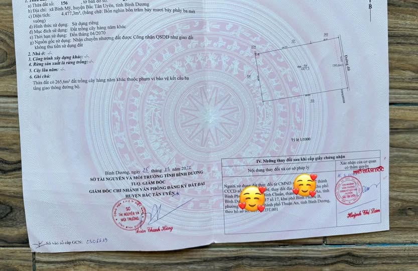 Đất nền Bình Mỹ Bắc Tân Uyên 4477m² giá 7.5 tỷ - Đầu tư sinh lời tuyệt vời!