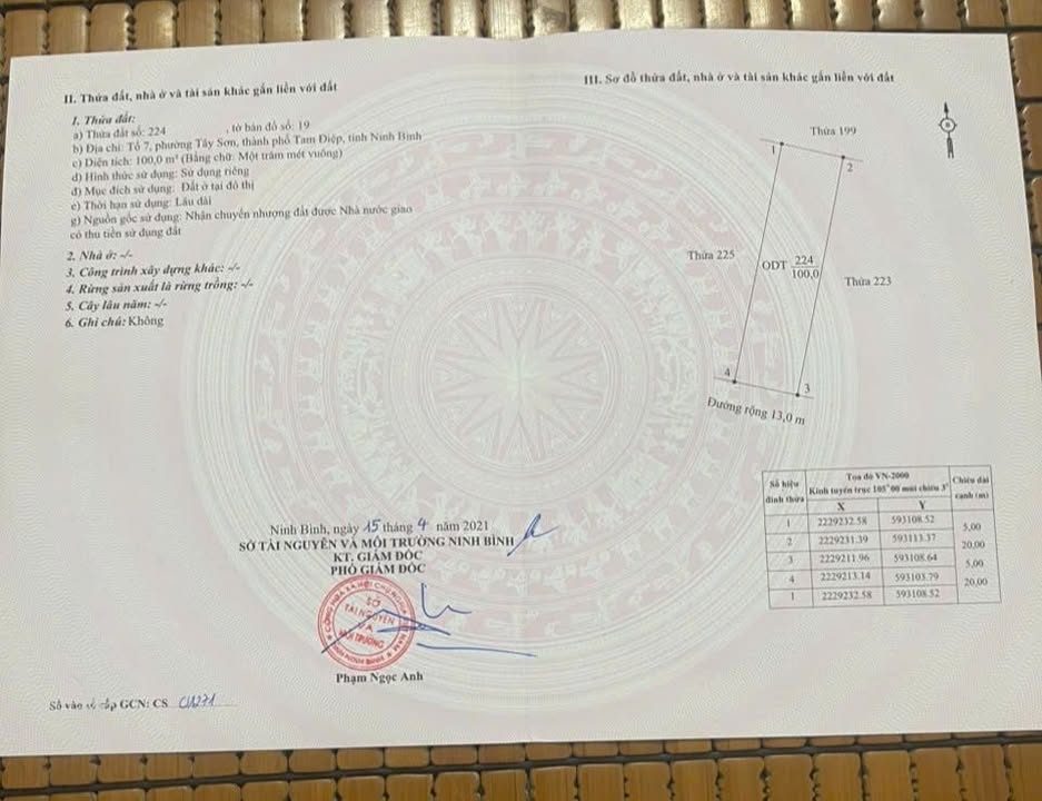 Đất nền Tây Sơn Tam Điệp 100m² giá 1.4 tỷ - Đầu tư sinh lời tiềm năng!