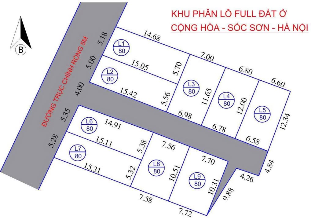 Đất nền Phù Linh Sóc Sơn 80m² giá 1.8 tỷ - Mặt tiền rộng, giao thông thuận lợi!