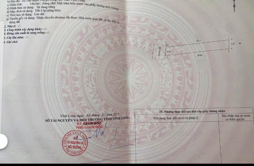 Đất thổ cư 146m² tại Phường Tân Hạnh, Vĩnh Long - Đường nhựa thuận tiện, giá 850 triệu!