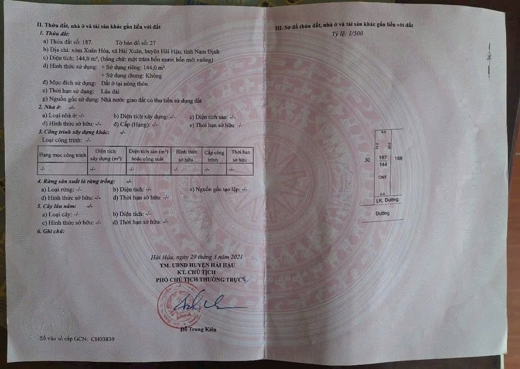 Đất thổ cư Hải Xuân 144m² giá 1.6 tỷ - Vị trí đẹp, đầu tư sinh lời!