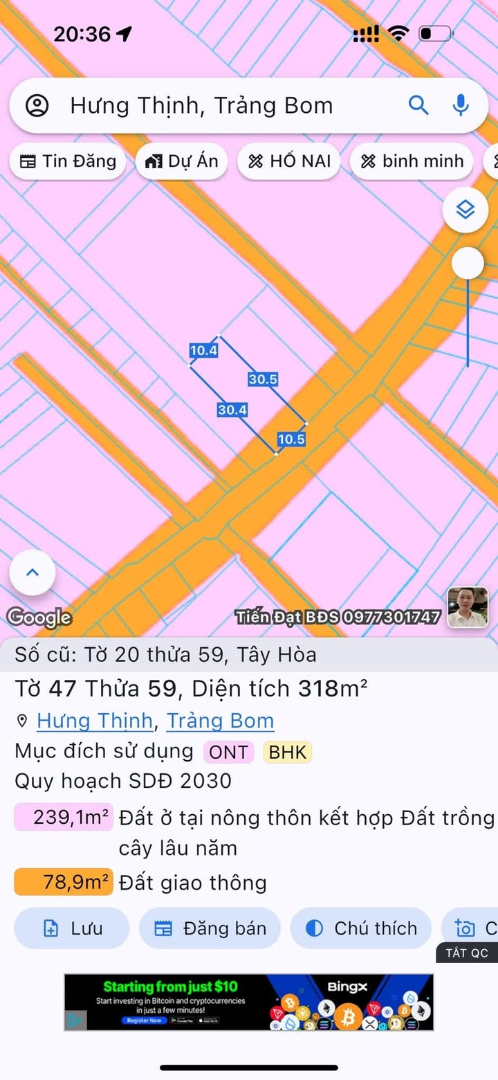 Đất thổ cư Tây Hòa Trảng Bom 318m² giá 2.45 tỷ - Đầu tư sinh lời ngay!