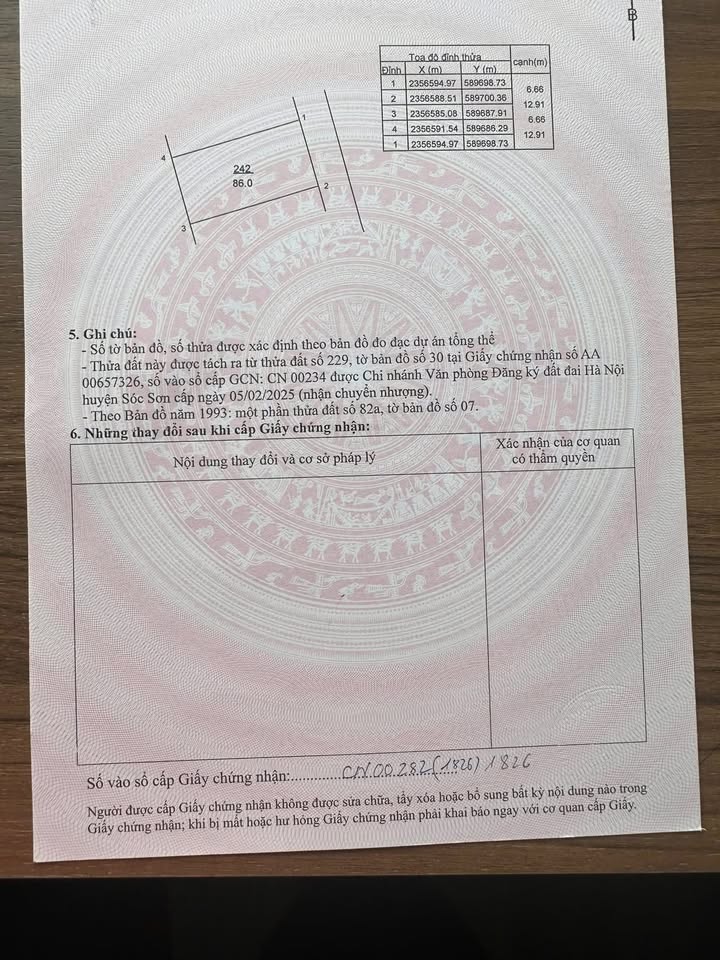 Đất thổ cư Trung Giã, Sóc Sơn 86m² - Đường rộng ô tô tránh, giá thỏa thuận!