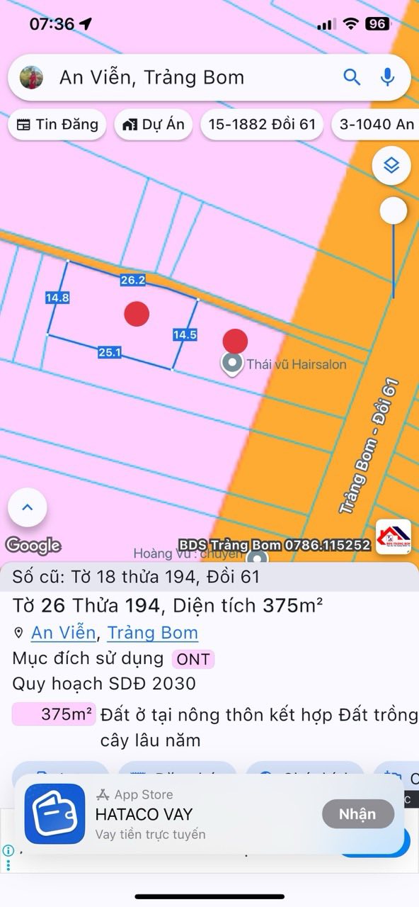 Đất mặt tiền Phùng Hưng, xã Đồi 61, 620m² giá 6.3 tỷ - Kinh doanh đa ngành nghề!