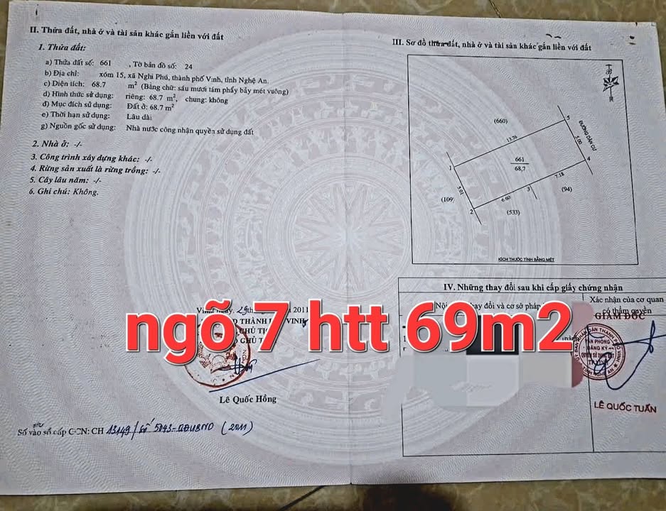 Đất nền ngõ 7, đường Hồ Tông Thốc, 69m² giá 3.7 tỷ - Đường 12m thông thoáng!