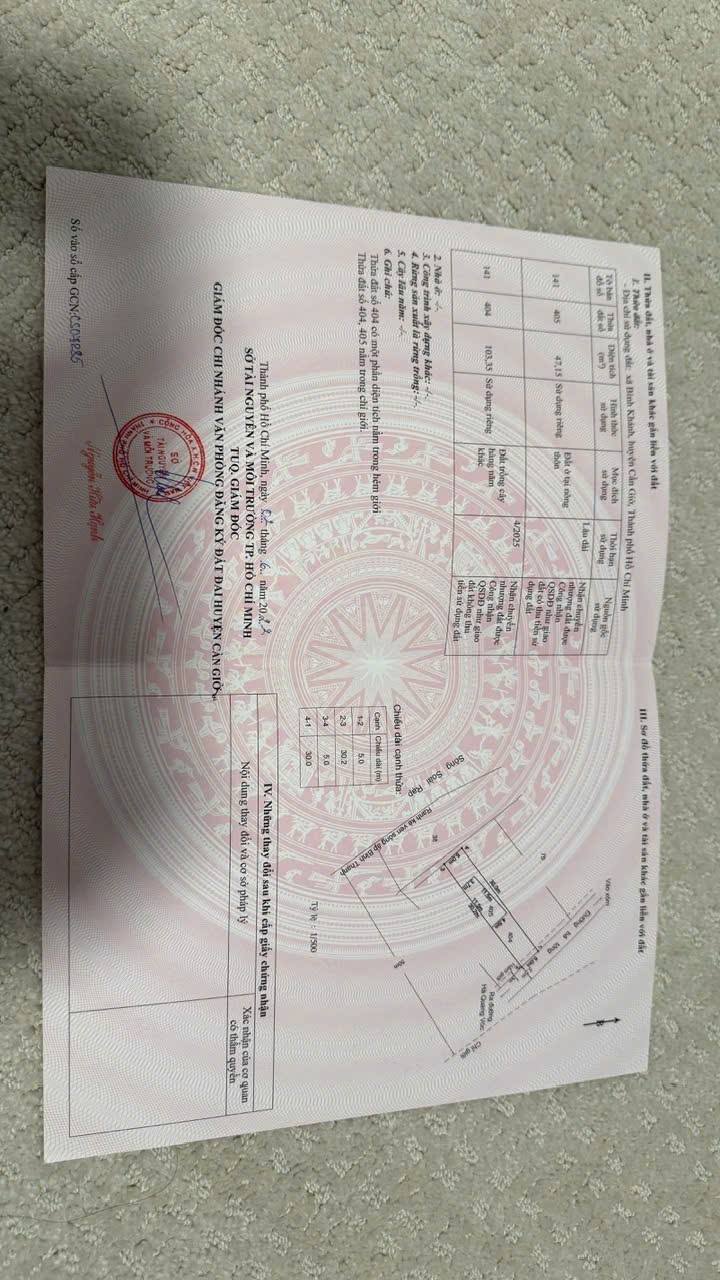 Đất thổ cư 300m² Sông Xoài Rạp, Cần Giờ - Giá chỉ 5.2 tỷ!