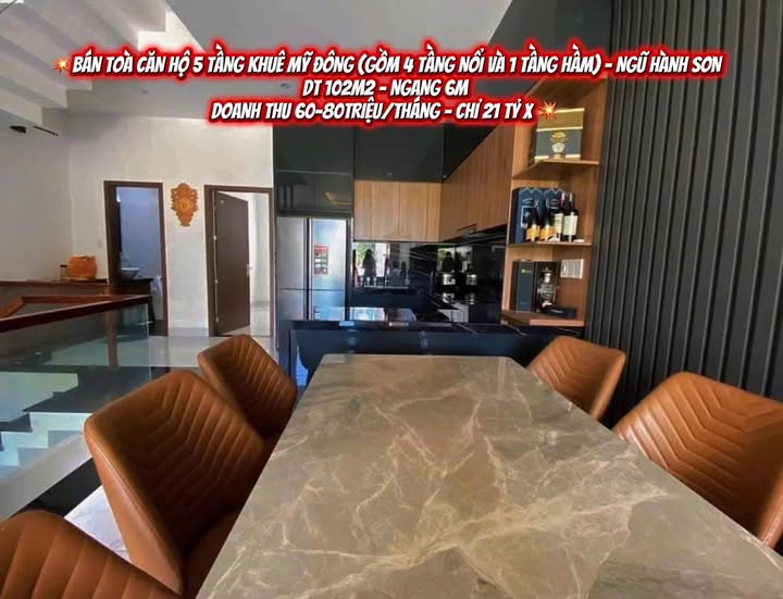 Tòa nhà FrontHouse 5 tầng Khuê Mỹ Đông 102m² giá 21 tỷ - Doanh thu 60-80 triệu/tháng!