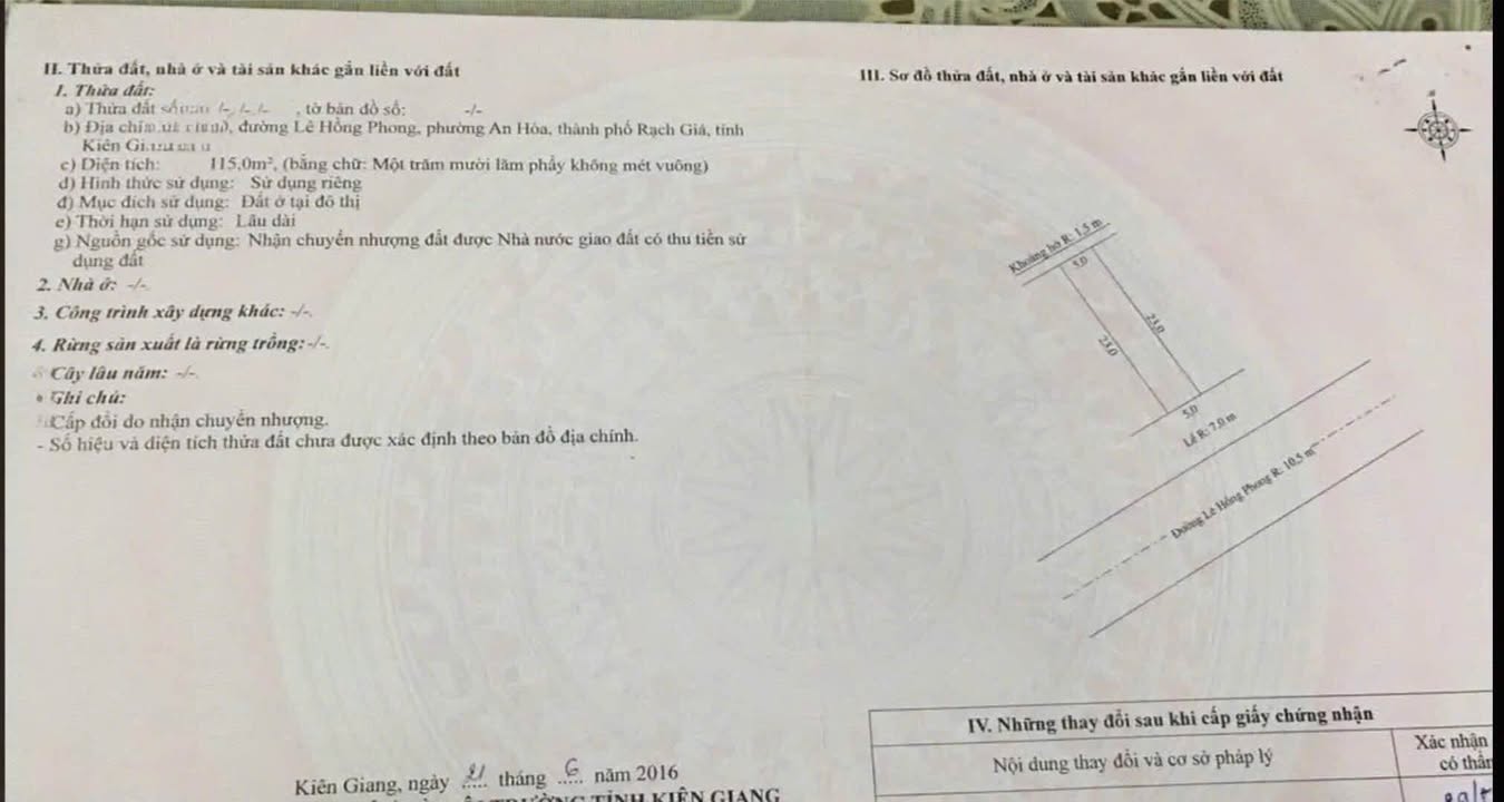 Đất nền Lê Hồng Phong, Rạch Giá, 230m² giá 7.99 tỷ - Đầu tư sinh lời ngay!
