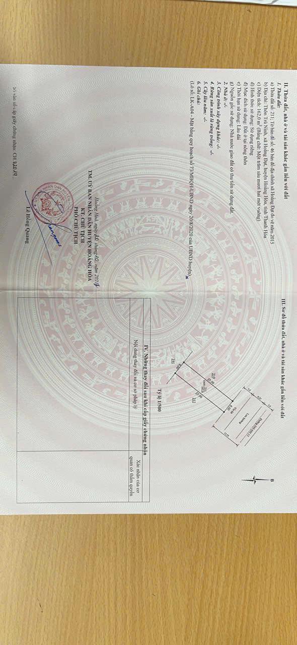 Đất nền Hoằng Đạt 162m² giá thỏa thuận - Vị trí đắc địa trên trục đường đôi!