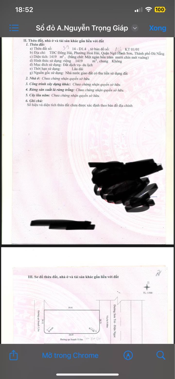 Đất mặt tiền đường Trường Sa, Hòa Hải 1419m² giá 89.39 tỷ - Cơ hội đầu tư tuyệt vời!