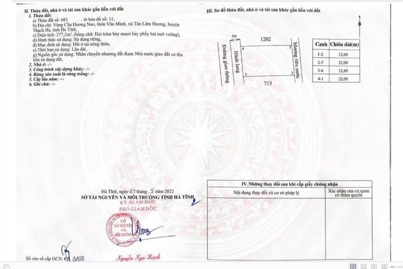 Đất nền quy hoạch Thạch Hà 277m² giá thỏa thuận - Đường thảm rộng rãi!