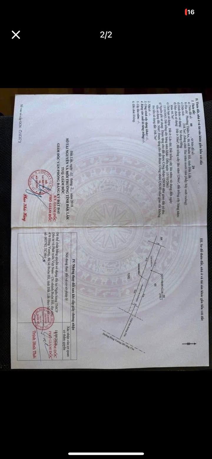 Đất mặt tiền Hùng Vương, thị xã Buôn Hồ, Đắk Lắk 210m² giá 3.999 tỷ - Đầu tư sinh lời ngay!