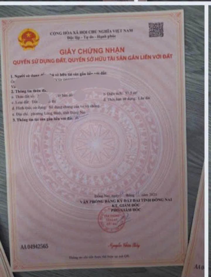 Đất nền Long Bình, Biên Hòa 96.6m² giá 2.75 tỷ - Sổ đỏ chính chủ, xây dựng tự do!