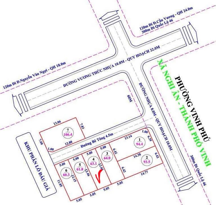 Đất Nghi Ân Vinh 63,1m² giá 1 tỷ - Đường rộng, khu dân cư đông đúc!