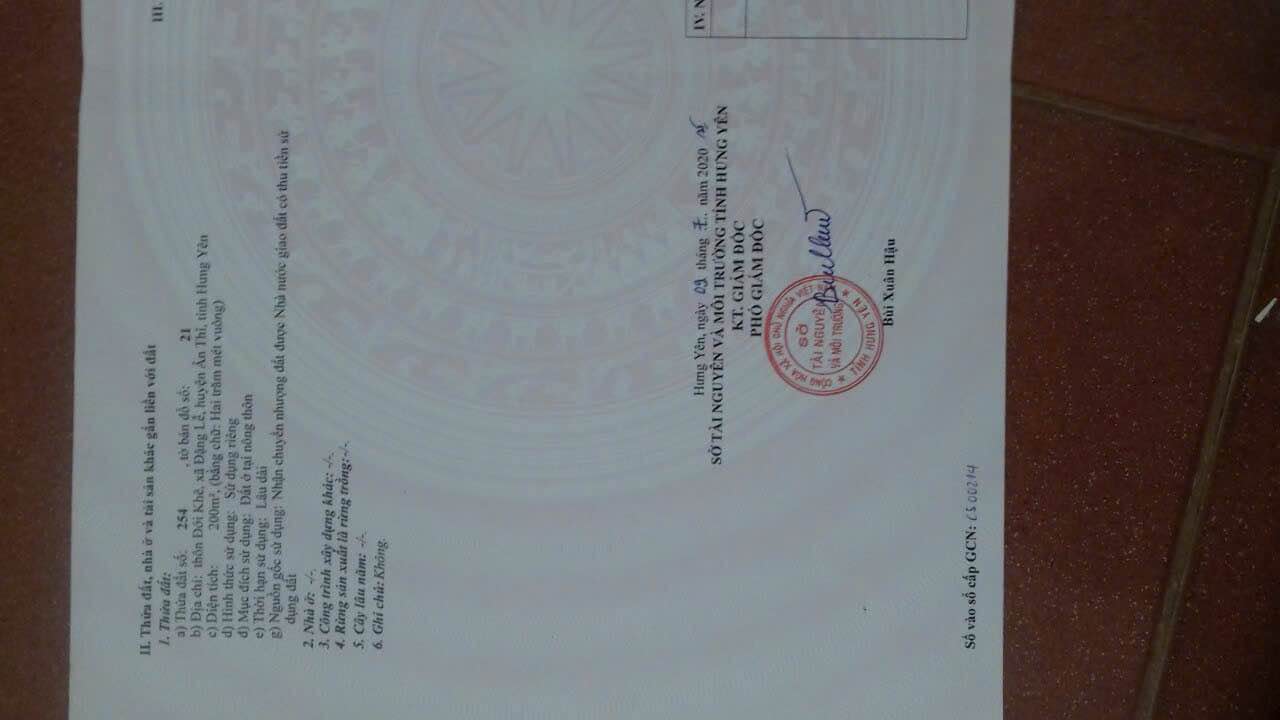 Lô đất Đặng Lễ - Ân Thi - 200m² giá 6 tỷ - Đầu tư tiềm năng không thể bỏ lỡ!