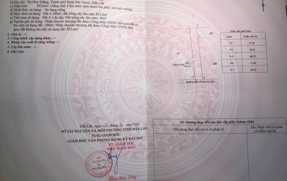 Đất nền Tân Lập Buôn Ma Thuột 943m² giá 2.05 tỷ - Hướng Nam thoáng mát!