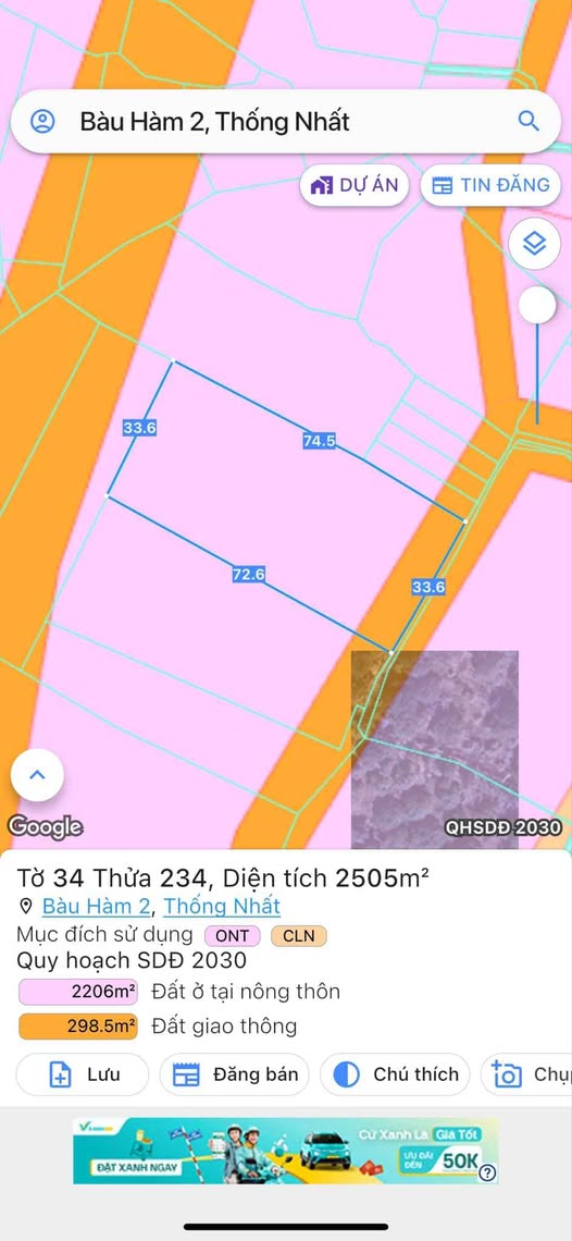 Đất thổ cư 9000m² tại Ngô Quyền, Thống Nhất - Giá chỉ 3.2 tỷ, vị trí đắc địa!