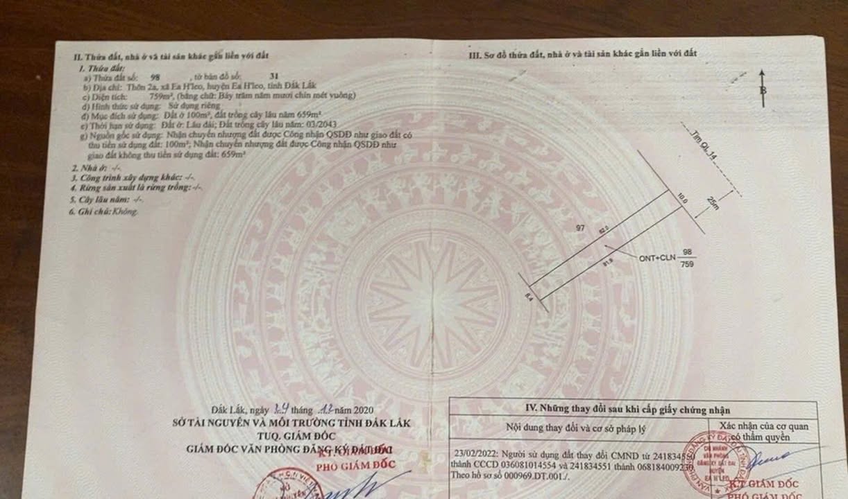 Đất nền 820m² xã Ea H'Leo, Đắk Lắk giá 1.6 tỷ - Đầu tư sinh lời ngay!