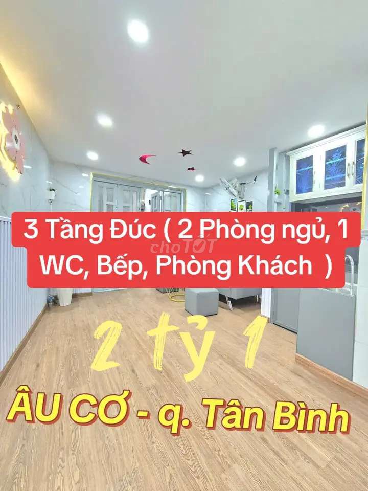 Nhà phố Âu Cơ, Q. Tân Bình 17m² giá 2.1 tỷ - Hỗ trợ vay 1 tỷ