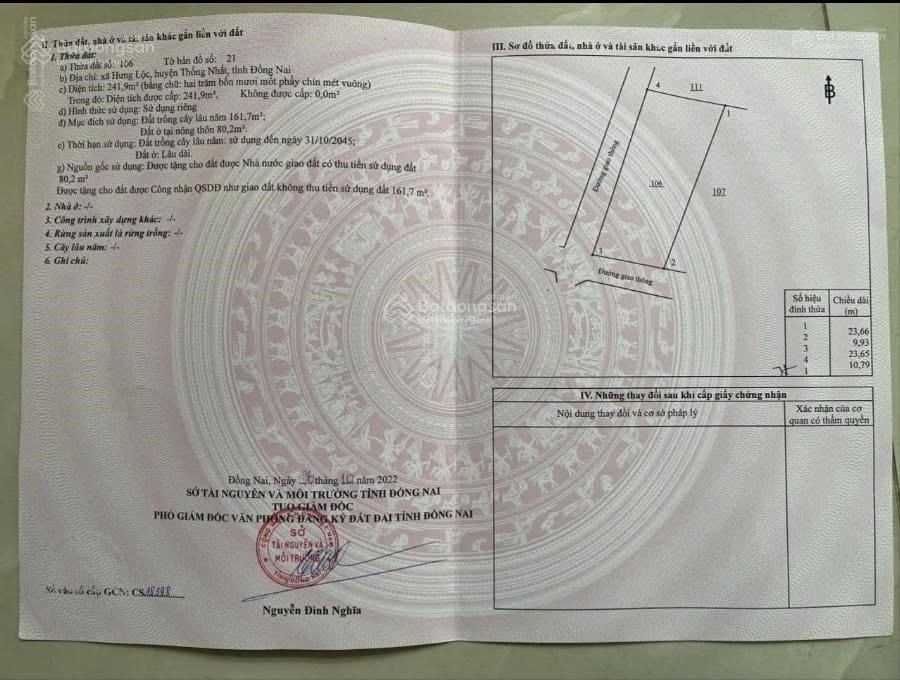 Đất đẹp xã Hưng Lộc 241.9m² giá 3.2 tỷ - Sổ hồng chính chủ, vị trí đắc địa