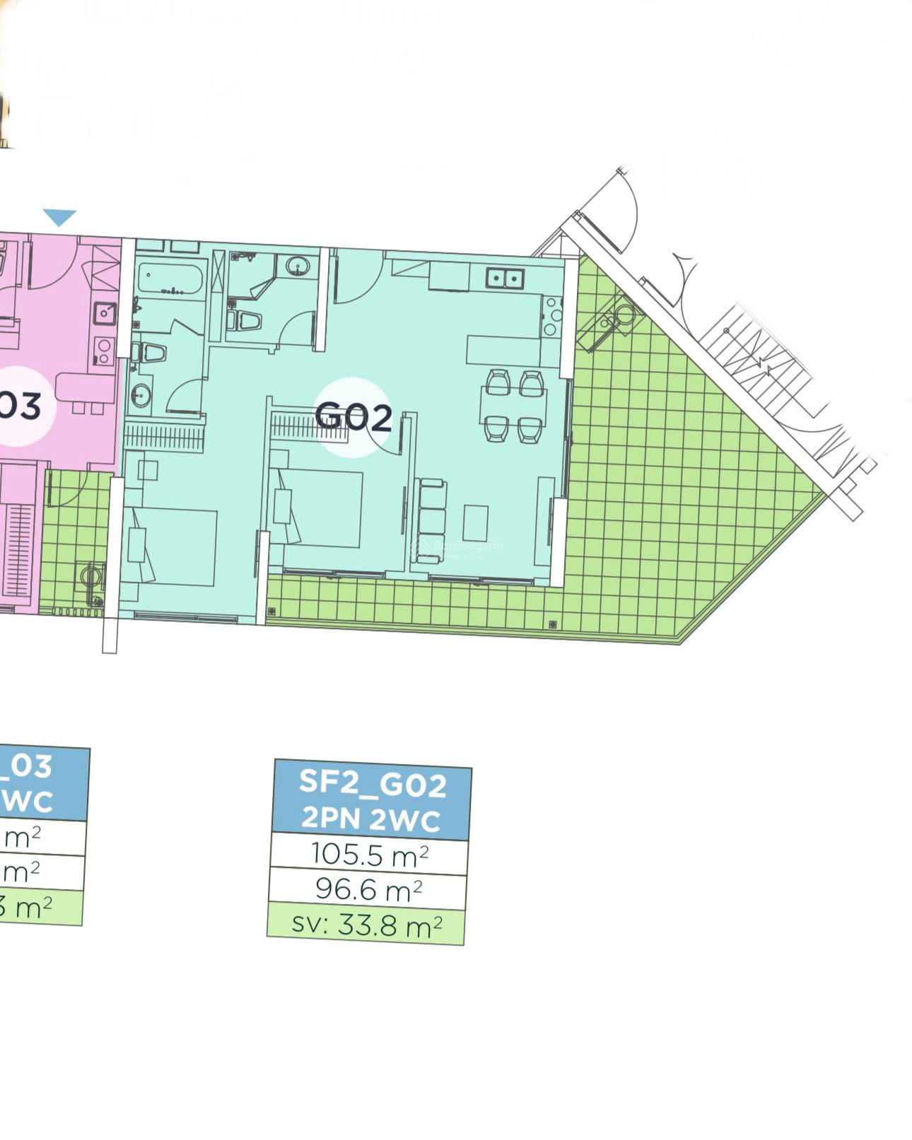 Căn hộ 2PN Sky Forest 96m² giá 6.8 tỷ - Vườn riêng 33m², ban công hướng Đông mát mẻ!