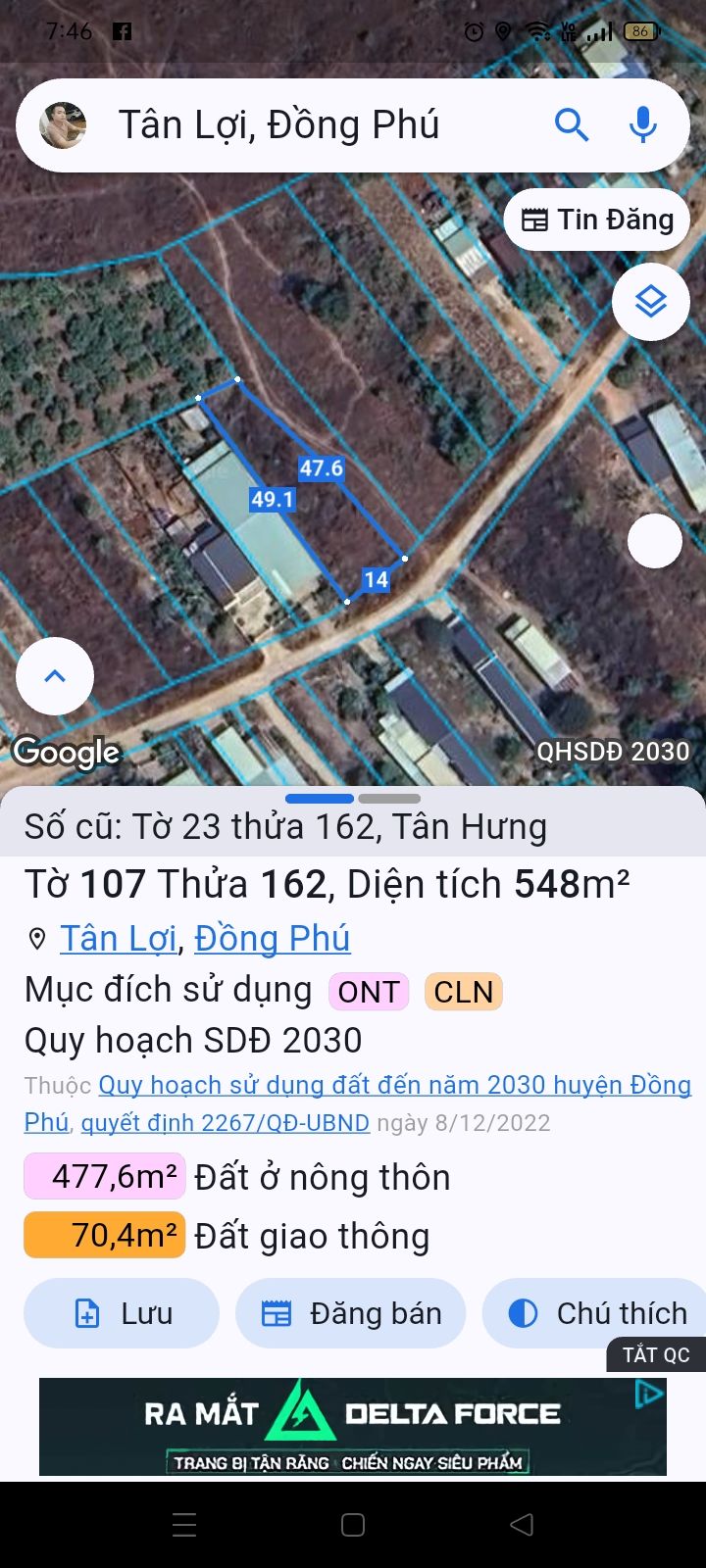 Đất thổ cư Tân Phước 700m² giá chỉ 6xx triệu - Cơ hội đầu tư hấp dẫn!