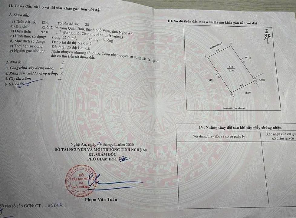 Lô đất Quán Bàu 92m² giá 3.5 tỷ - Đường thông tứ phía, tiện ích đầy đủ!