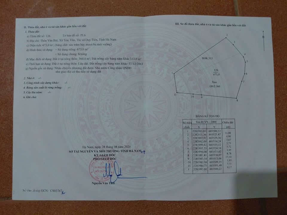 Đất nền Trác Văn, Hà Nam 673m² giá 6 tỷ - Đầu tư sinh lời cao!