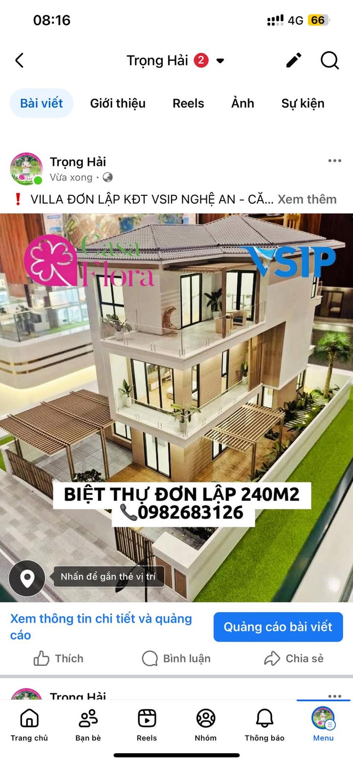 Villa đơn lập KĐT VSIP Nghệ An 240m² giá 9,9 tỷ - Sở hữu ngay vốn ban đầu chỉ 4,XX tỷ!