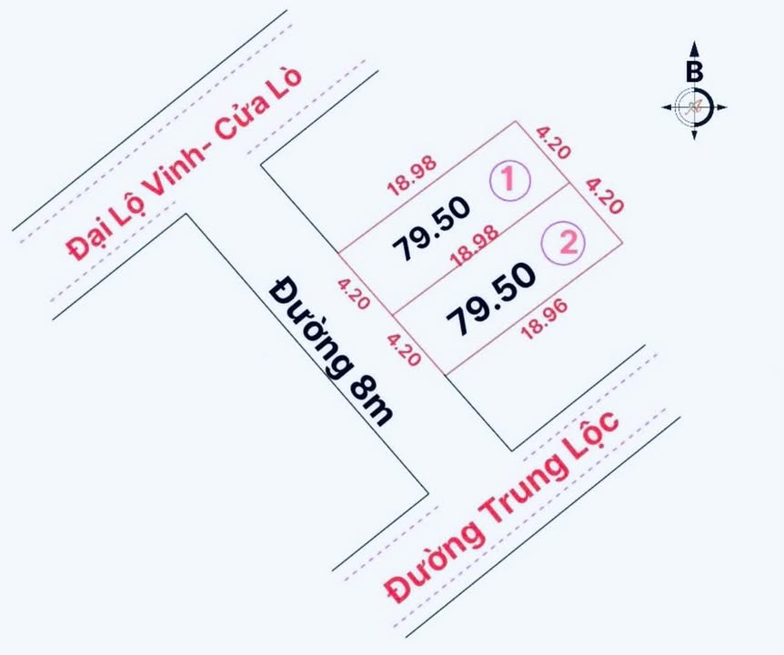 Đất nền Nghi Phú Vinh 79m² giá thỏa thuận - Vị trí lõi trung tâm