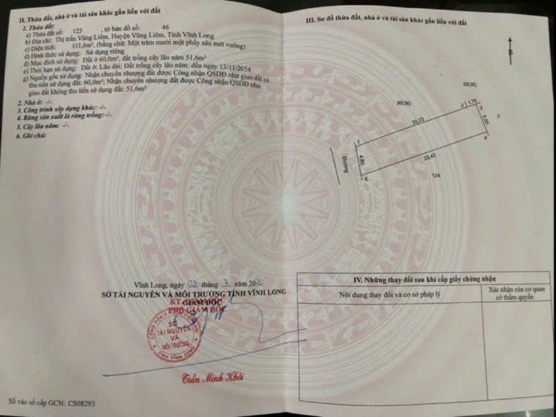 Đất nền Vũng Liêm 60m² giá 300 triệu - Pháp lý rõ ràng, giao thông thuận lợi!