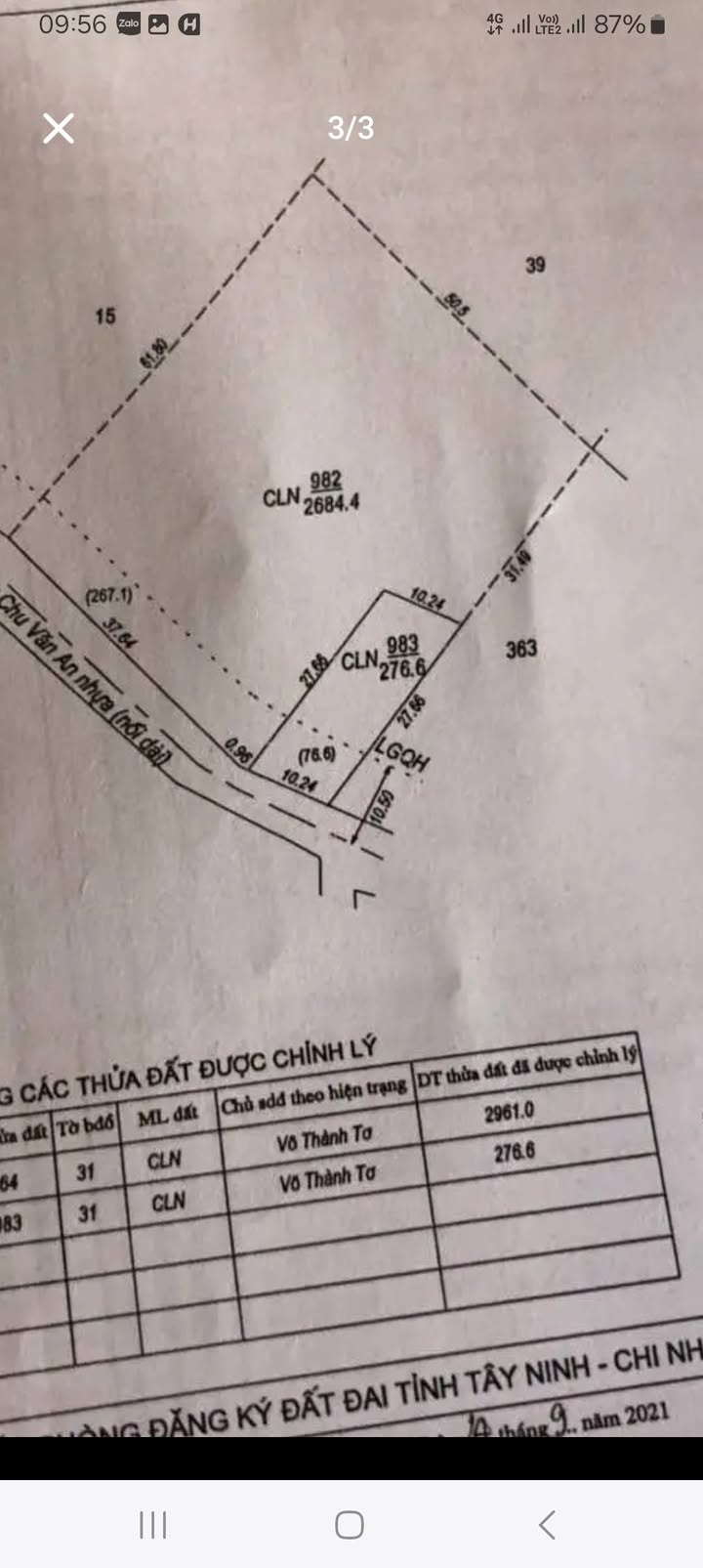 Bán đất Dương Minh Châu - Tây Ninh 3000m² giá 5.1 tỷ - Mặt tiền đường Chu Văn An