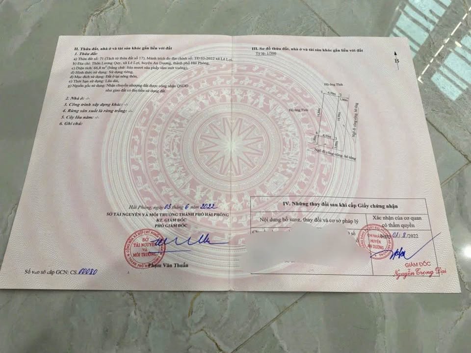 Đất nền Lương Quy, Lê Lợi, An Dương 66,8m² - Vị trí đẹp, ô tô vào tận nơi!