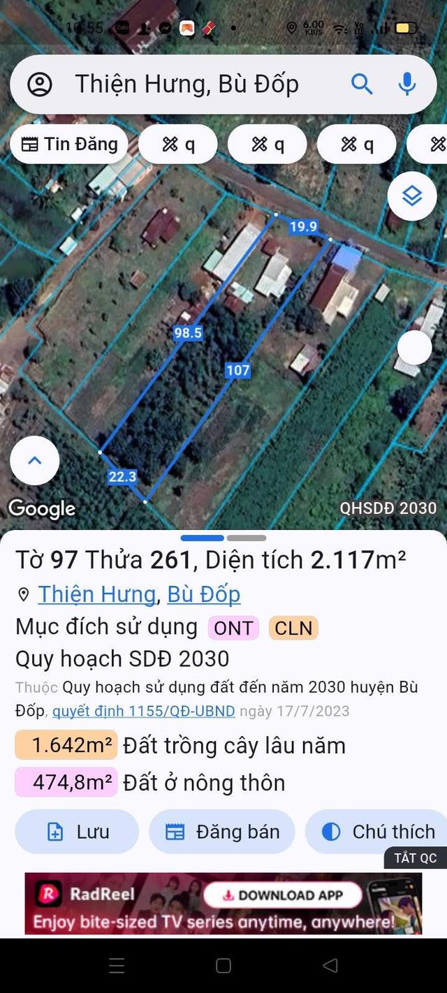 Đất nền Thiện Hưng Bù Đốp 21000m² giá chỉ 670 triệu - Cơ hội đầu tư tuyệt vời!