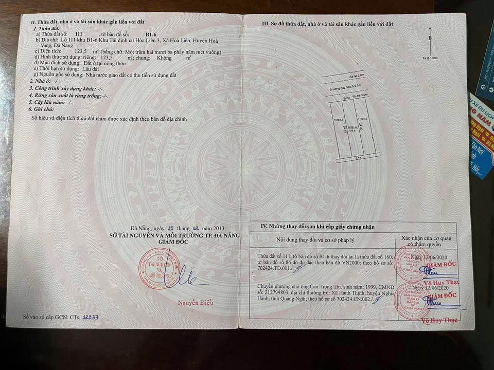 Đất nền Hòa Liên 3 Đà Nẵng 123m² giá 2 tỷ - Vị trí đẹp, đông dân cư!