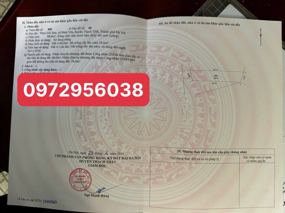 Đất lô góc 88m² tại Đồi Sen, Bình Yên - Giá chỉ 2 tỷ, sổ đỏ chính chủ!