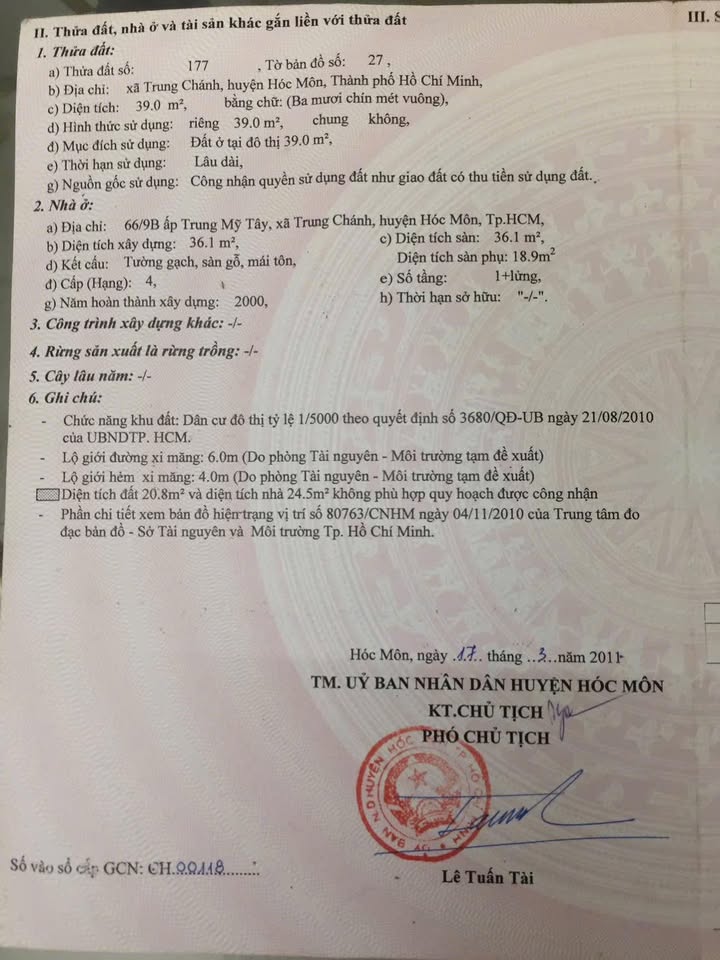 Nhà riêng Trung Chánh, Hóc Môn 40m² giá 2 tỷ - Sổ hồng riêng, bớt lộc!