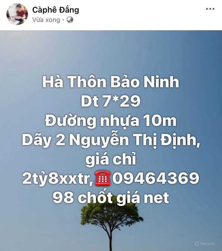 Đất nền Bảo Ninh Đồng Hới 203m² giá 2.8 tỷ - Đường nhựa 10m, vị trí đắc địa!