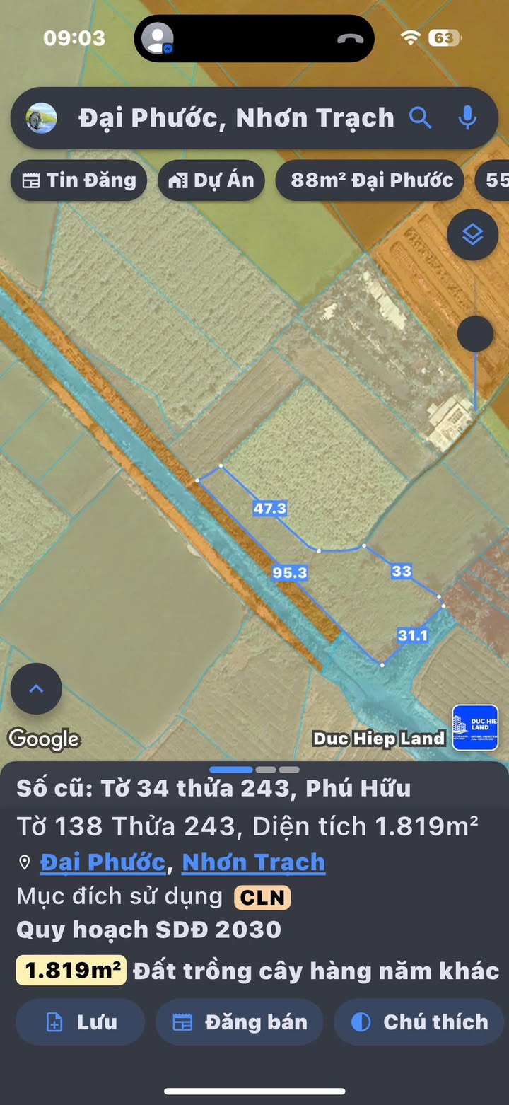 Đất Ruộng Phú Hữu 1819m² giá 4.5 tỷ - Đường ô tô thuận tiện, pháp lý rõ ràng!